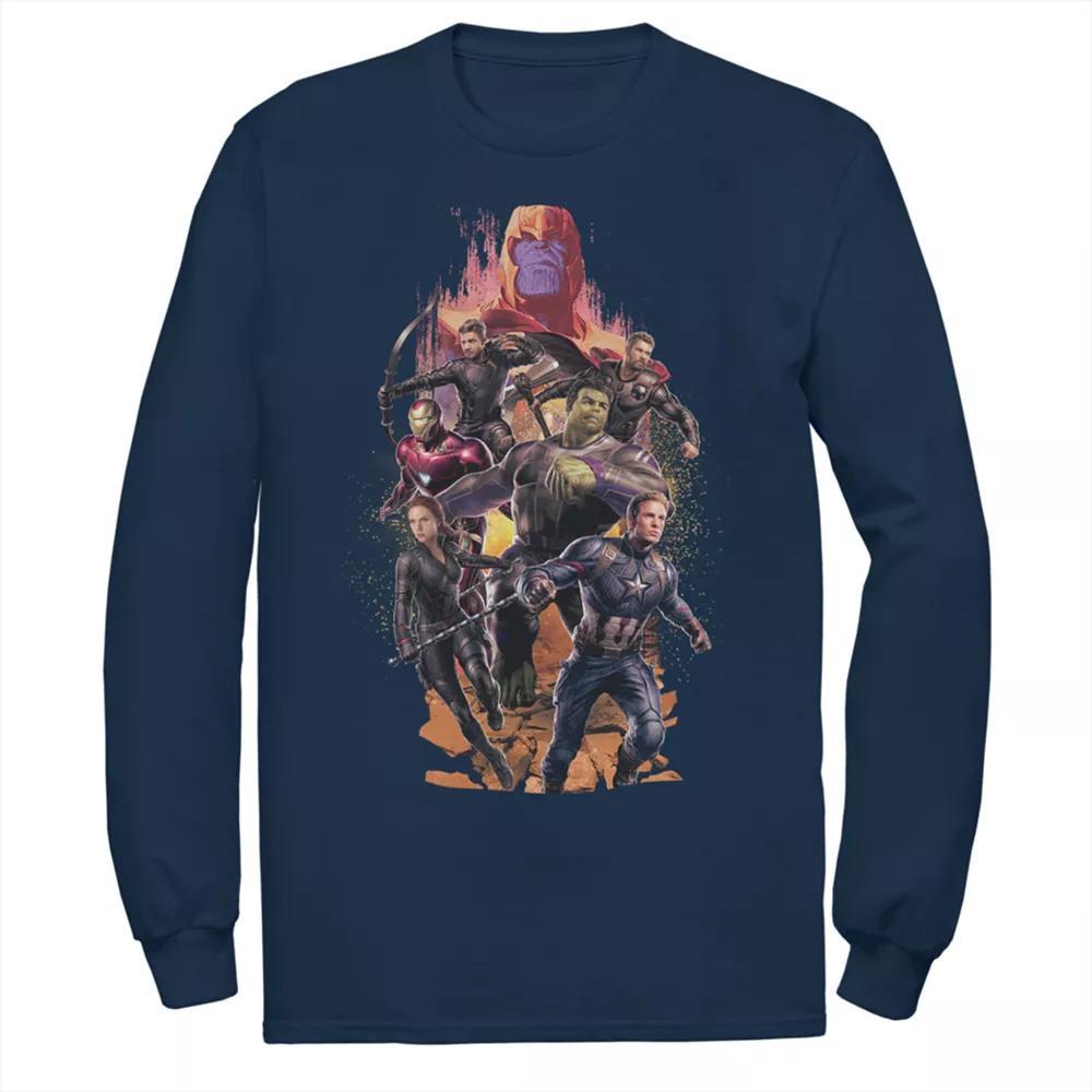Men's Marvel Action Pose Group Shot Tee, Size: Small, Blue Product Image