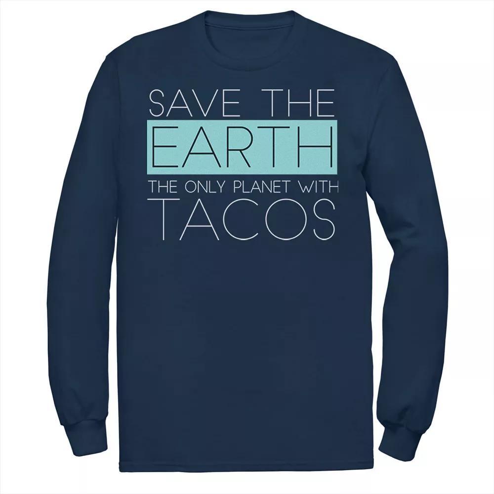 Men's Earth Is The Only Planet With Tacos Tee, Size: Small, Blue Product Image