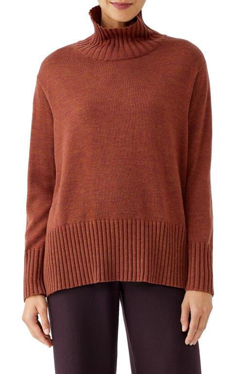 Eileen Fisher Turtleneck Pullover (Charcoal) Women's Clothing Product Image