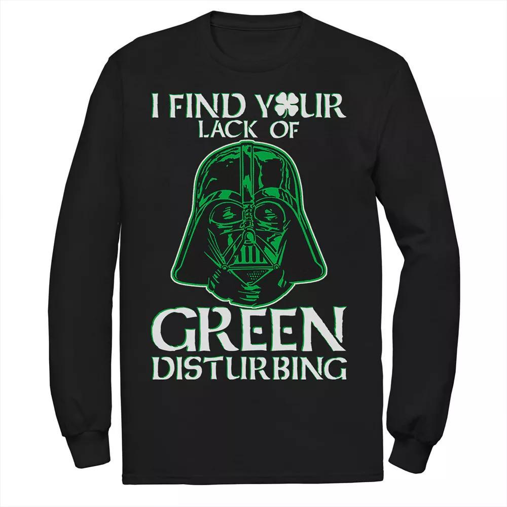 Men's Star Wars Vader Lack Of Green St. Patrick Long Sleeve Tee, Size: XXL, Black Product Image