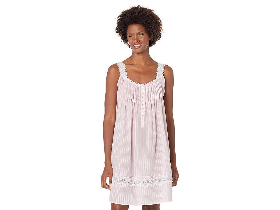 Eileen West Cotton Dobby Striped Chemise Nightgown Product Image