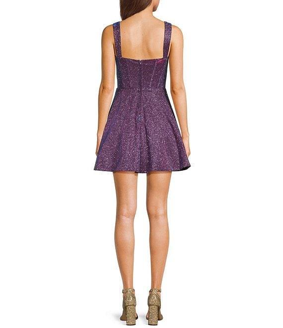 City Vibe Plunge Bustier Corset Bodice Skater Dress Product Image