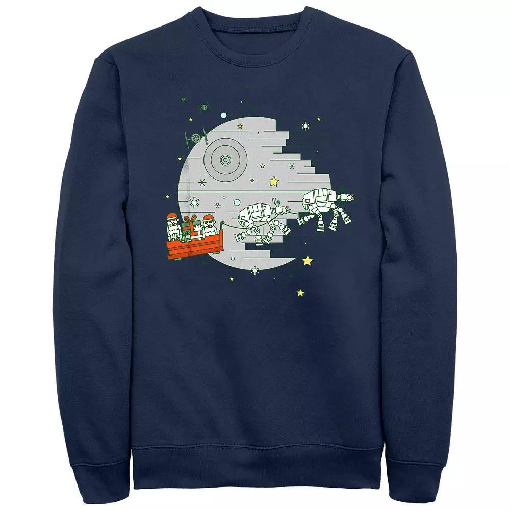 Men's Star Wars Christmas Storm Troopers Sleigh Ride Graphic Fleece, Size: Small, Blue Product Image