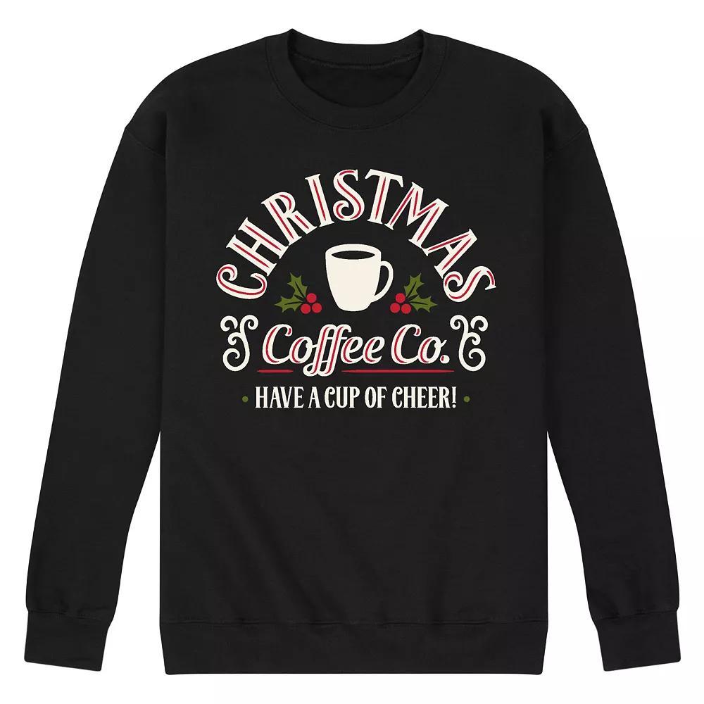 Men's Christmas Coffee Co Fleece Sweatshirt, Size: Medium, Black Product Image