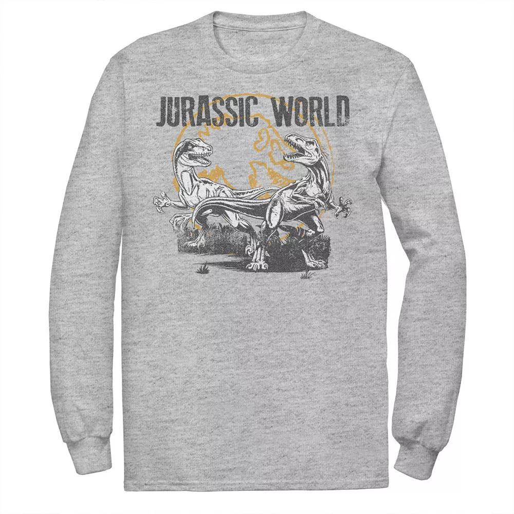 Men's Jurassic World Distressed Raptor Battle Tee, Size: 3XL, Athletic Grey Product Image