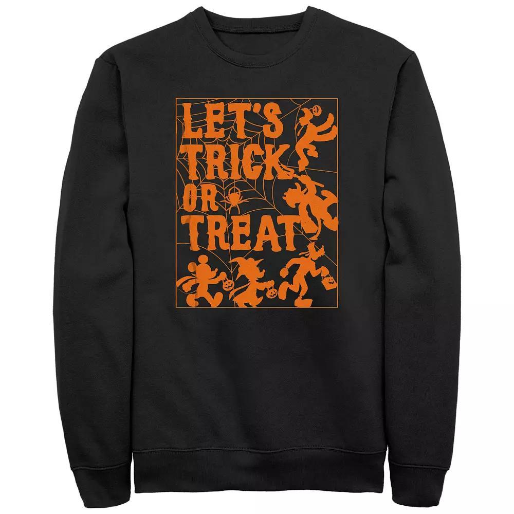 Disney's Mickey Mouse Men's Halloween Let's Trick Or Treat Silhouette Fleece, Size: Large, Black Product Image