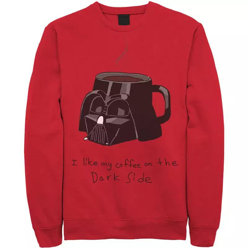 Men's Star Wars Darth Vader Mug I Like My Coffee On The Dark Side Sweatshirt, Size: Large, Athletic Grey Product Image