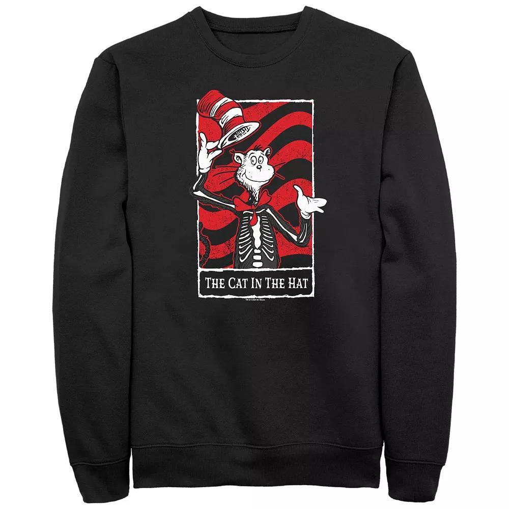 Men's Dr. Seuss The Cat In The Hat Card Men's Graphic Fleece, Size: XL, Black Product Image
