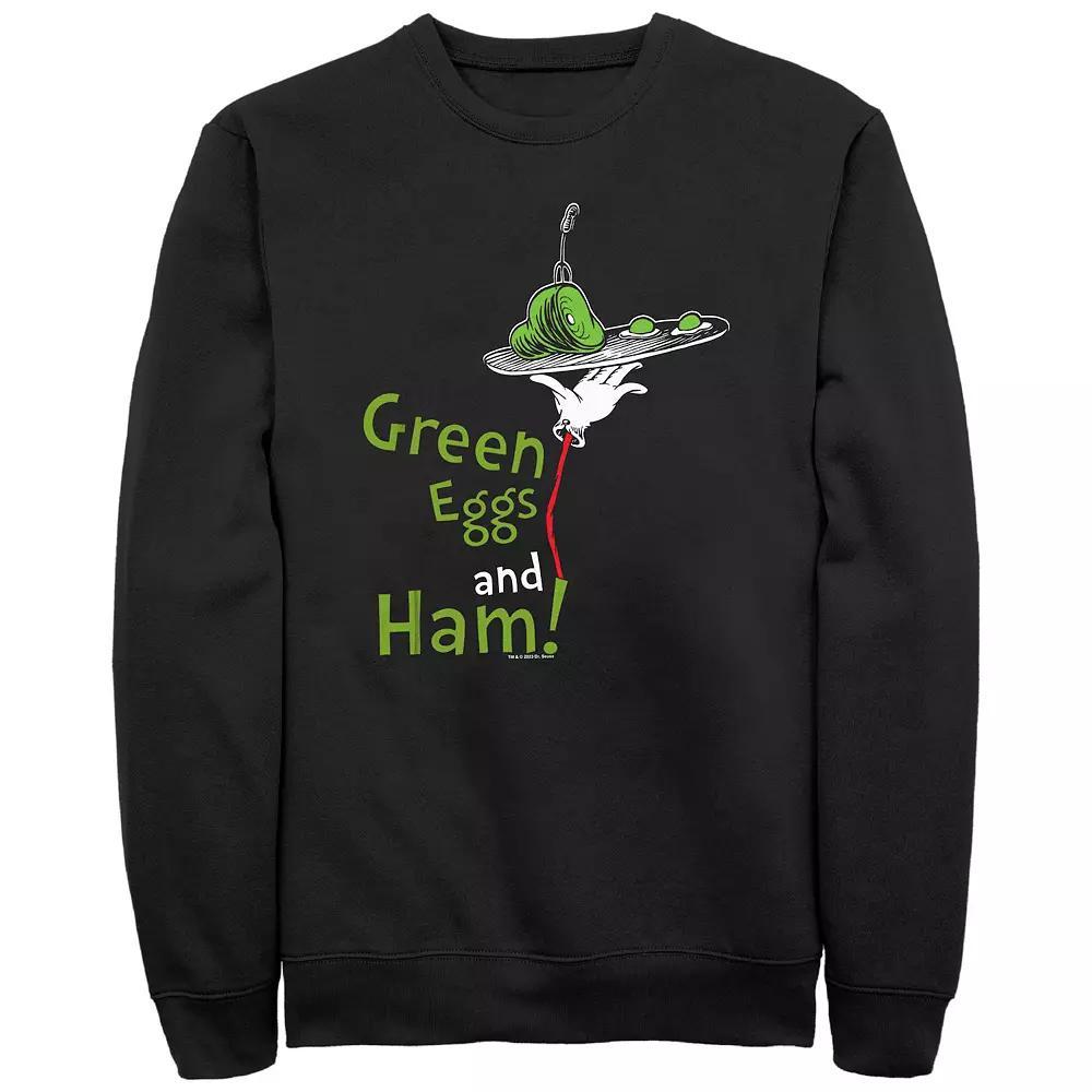 Men's Dr. Seuss Green Eggs And Ham Are Served Graphic Fleece, Size: XXL, Black Product Image