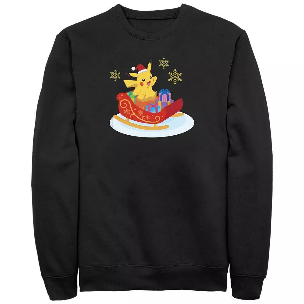 Big & Tall Pokemon Pikachu Christmas Ride Graphic Tee, Men's, Size: XXL Tall, Black Product Image