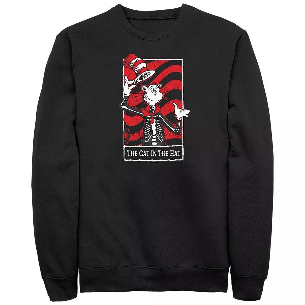 Men's Dr. Seuss The Cat In The Hat Card Graphic Fleece, Size: 4XL Tall, Black Product Image