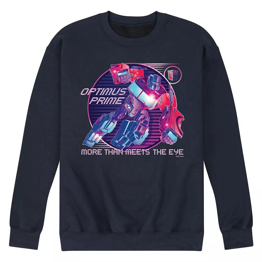 Mens Transformers Optimus Prime Verse Badge Fleece Sweatshirt Blue Product Image