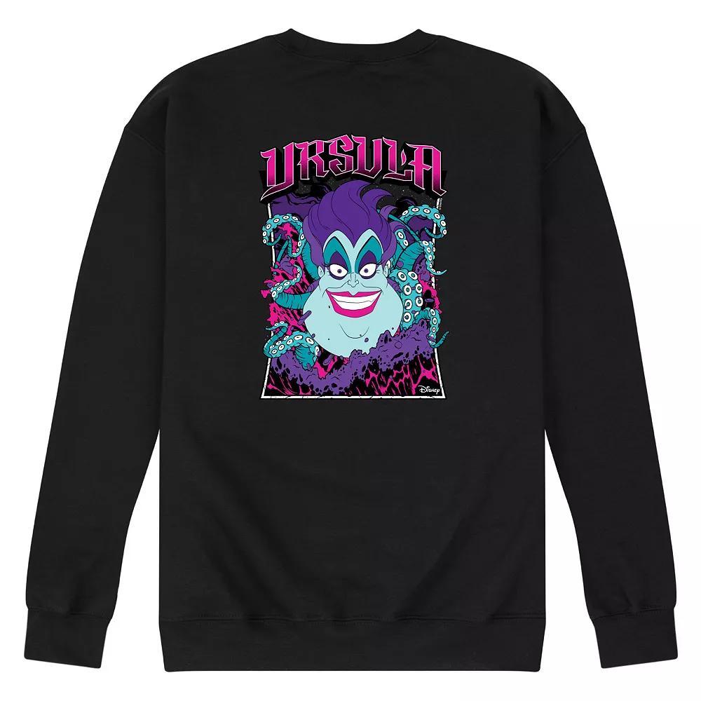 Disney Villains The Little Mermaid Ursula Mens Neon Poster Fleece Sweatshirt Grey Gray Product Image