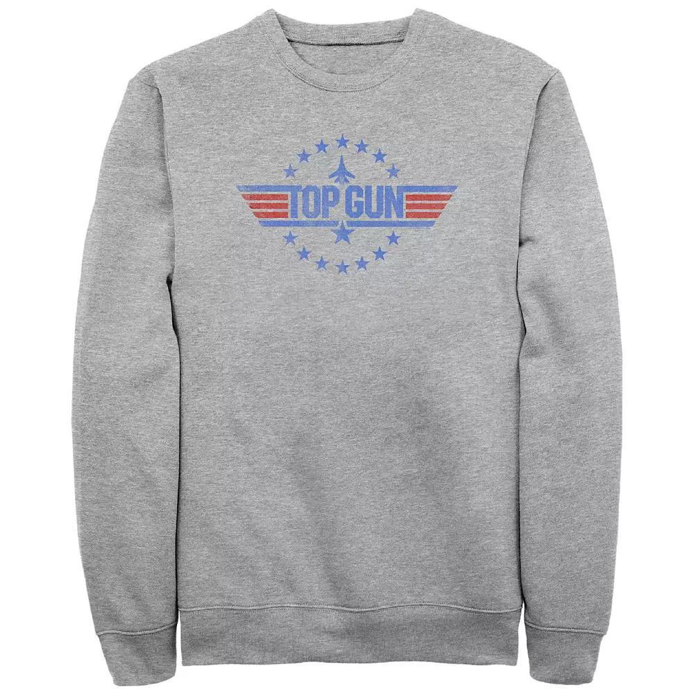 Men's Top Gun Round Logo Fleece Sweatshirt, Size: Small, Athletic Grey Product Image