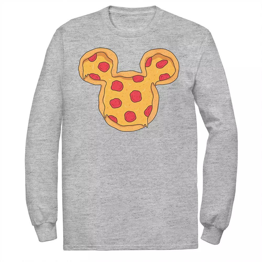 Disney's Mickey & Friends Big & Tall Mickey Pizza Ears Long Sleeve Tee, Men's, Size: 5XL, Athletic Grey Product Image