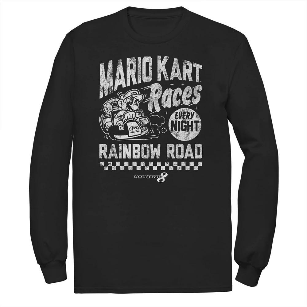 Big & Tall Nintendo Mario Kart Rainbow Road Race Announcement Poster Tee, Men's, Size: 3XL Tall, Black Product Image