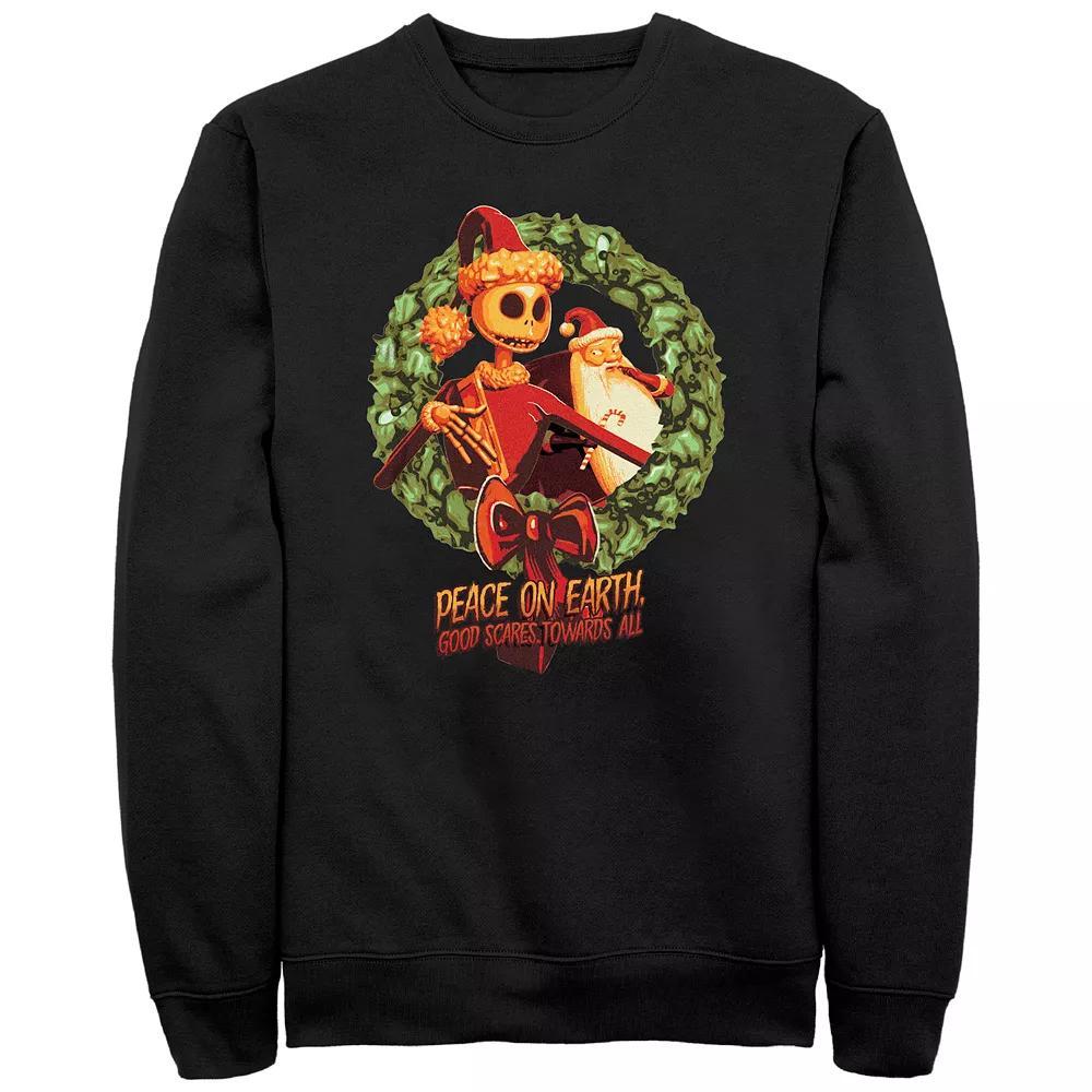 Disney's The Nightmare Before Christmas Big & Tall Jack Wreath Graphic Fleece Pullover, Men's, Size: XL Tall, Black Product Image