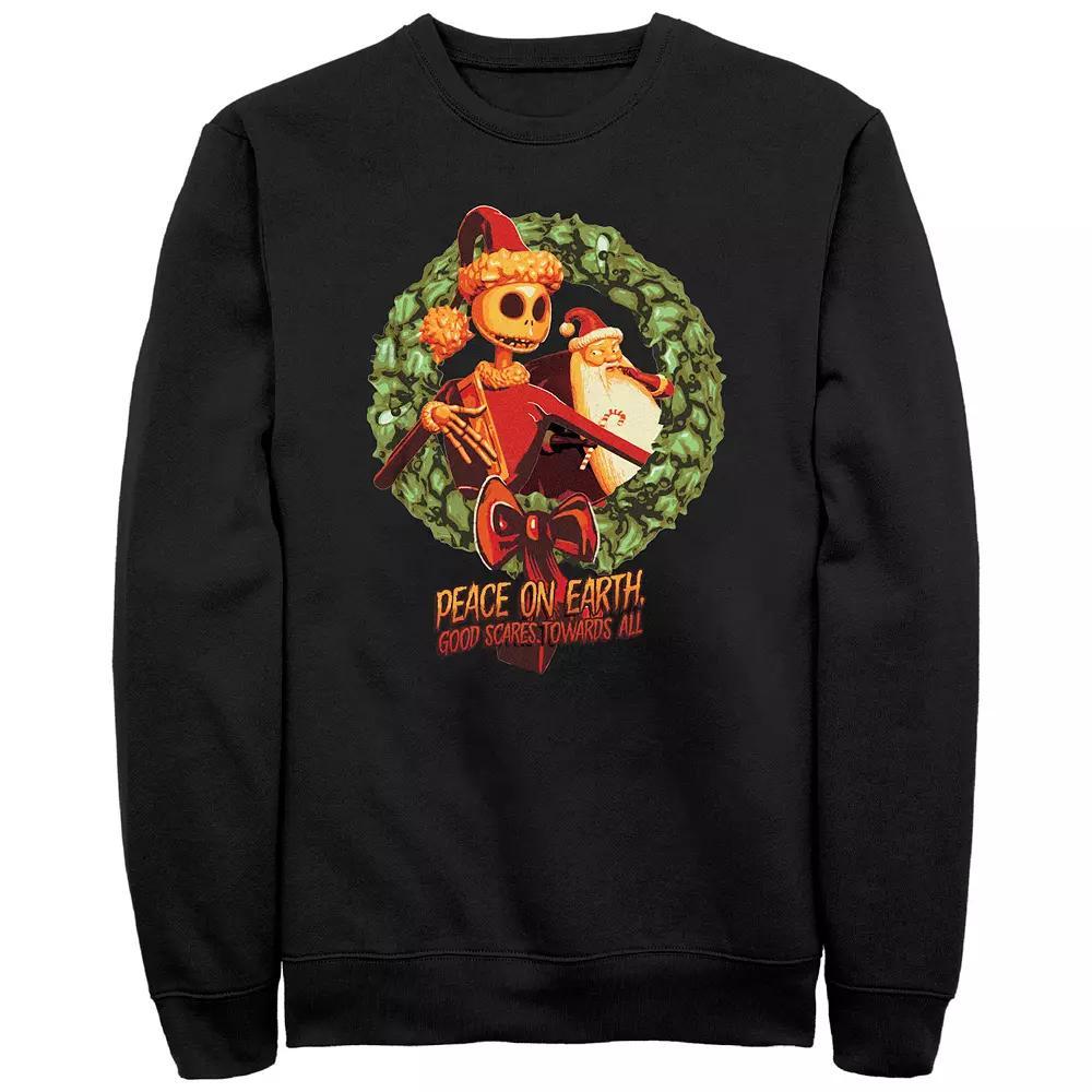Disney's The Nightmare Before Christmas Big & Tall Jack Wreath Graphic Fleece Pullover, Men's, Size: XL Tall, Black Product Image