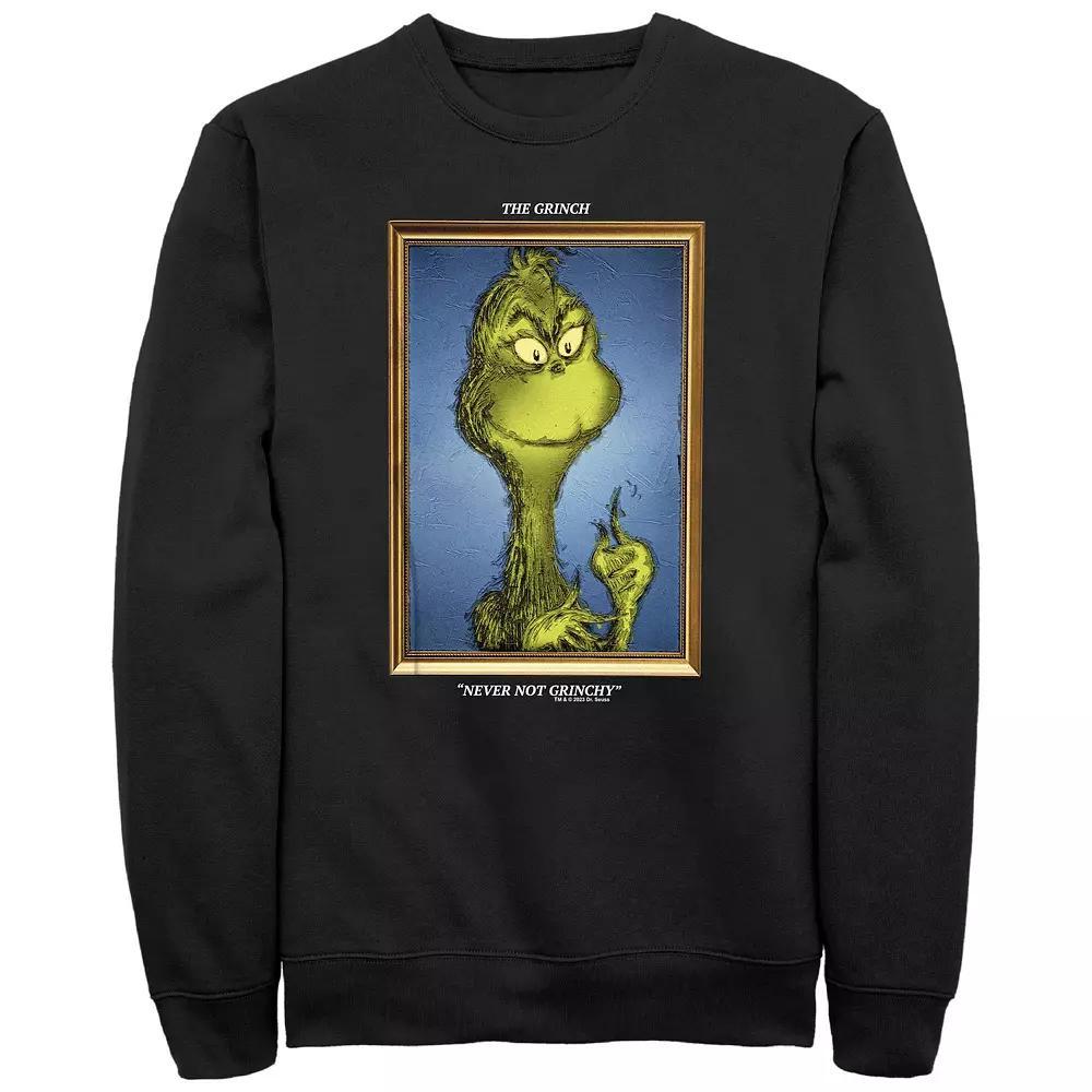 Big & Tall Dr. Seuss Grinch Portrait Never Not Grinchy Graphic Fleece, Men's, Size: Small, Black Product Image