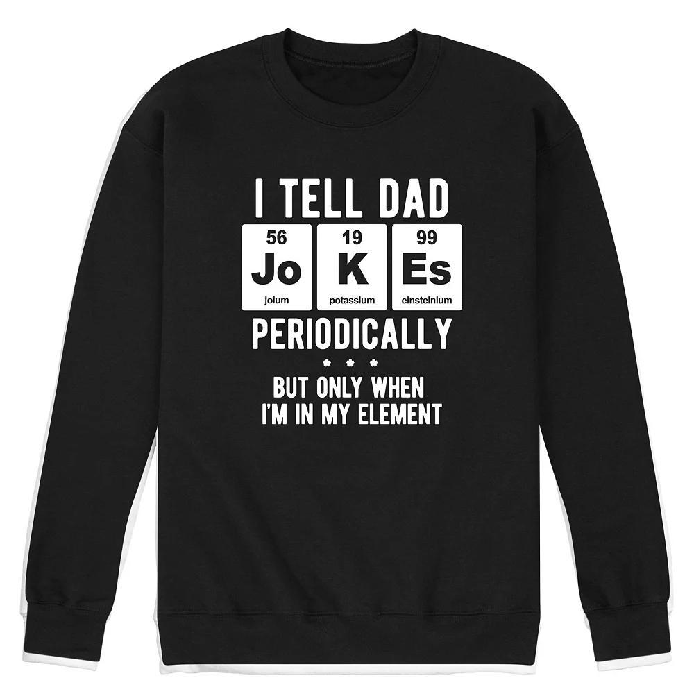 Mens Dad Jokes Periodically Graphic Fleece Sweatshirt Blue Product Image