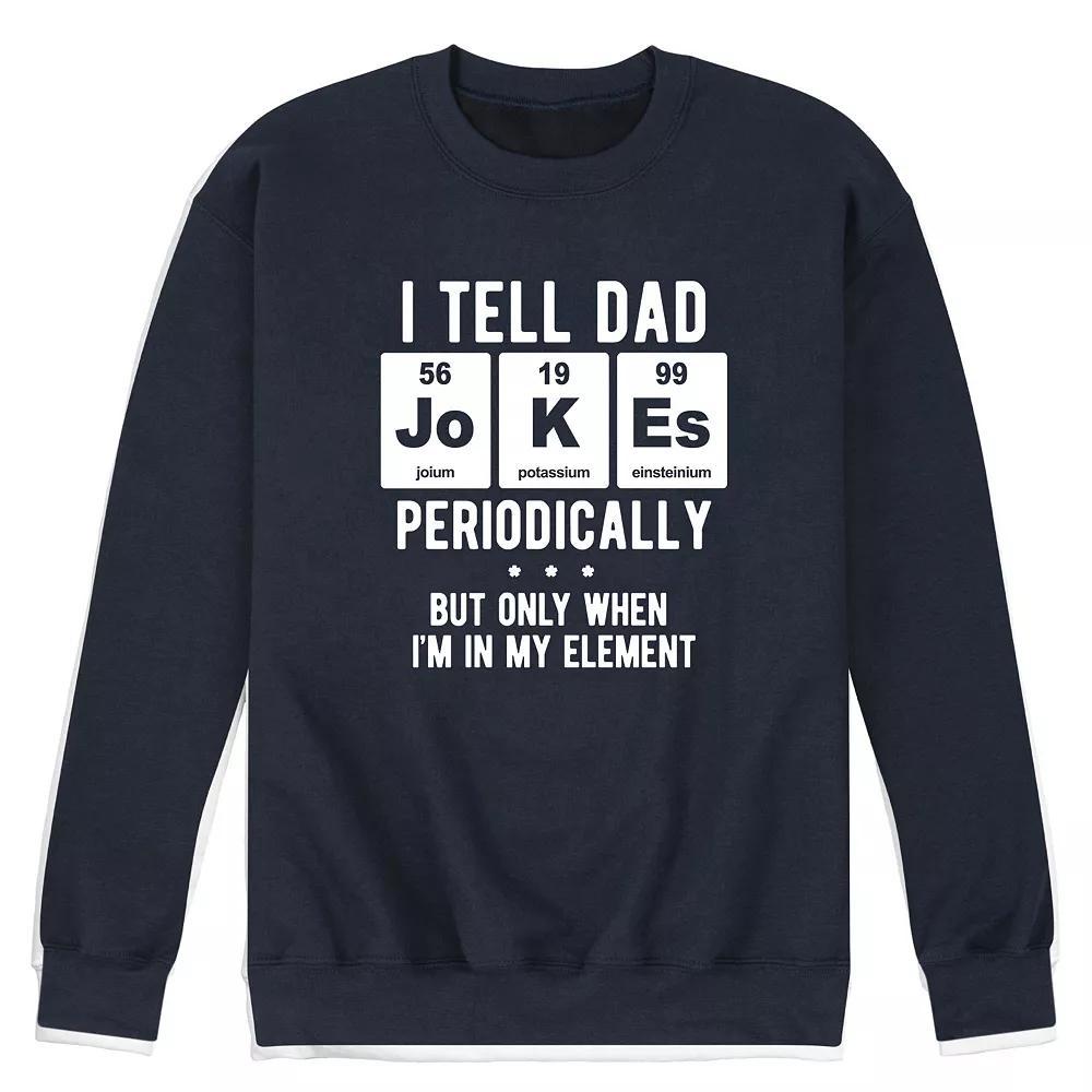 Mens Dad Jokes Periodically Graphic Fleece Sweatshirt Blue Product Image