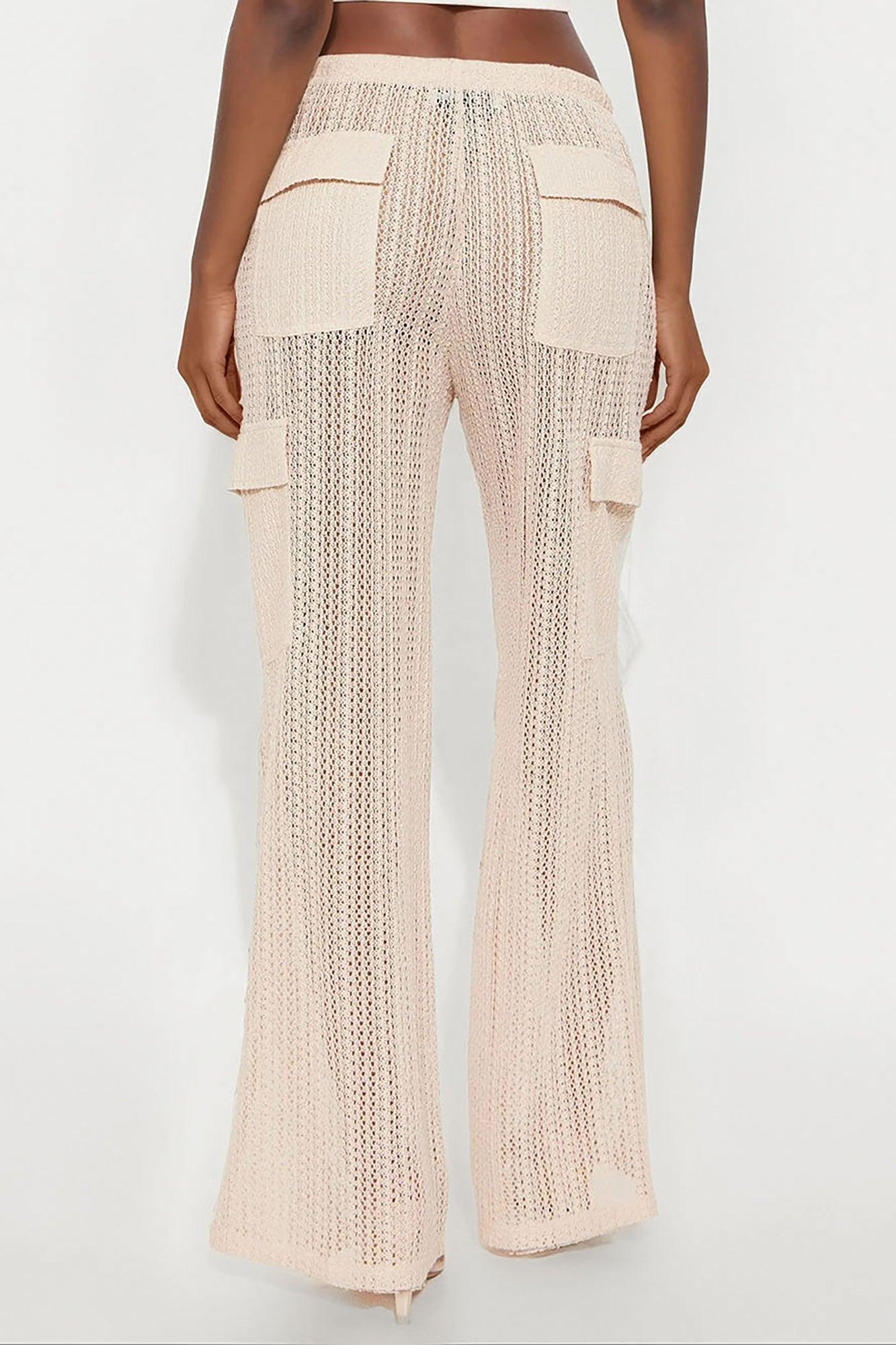 Fun Times Crochet Wide Leg Pant - Cream Product Image