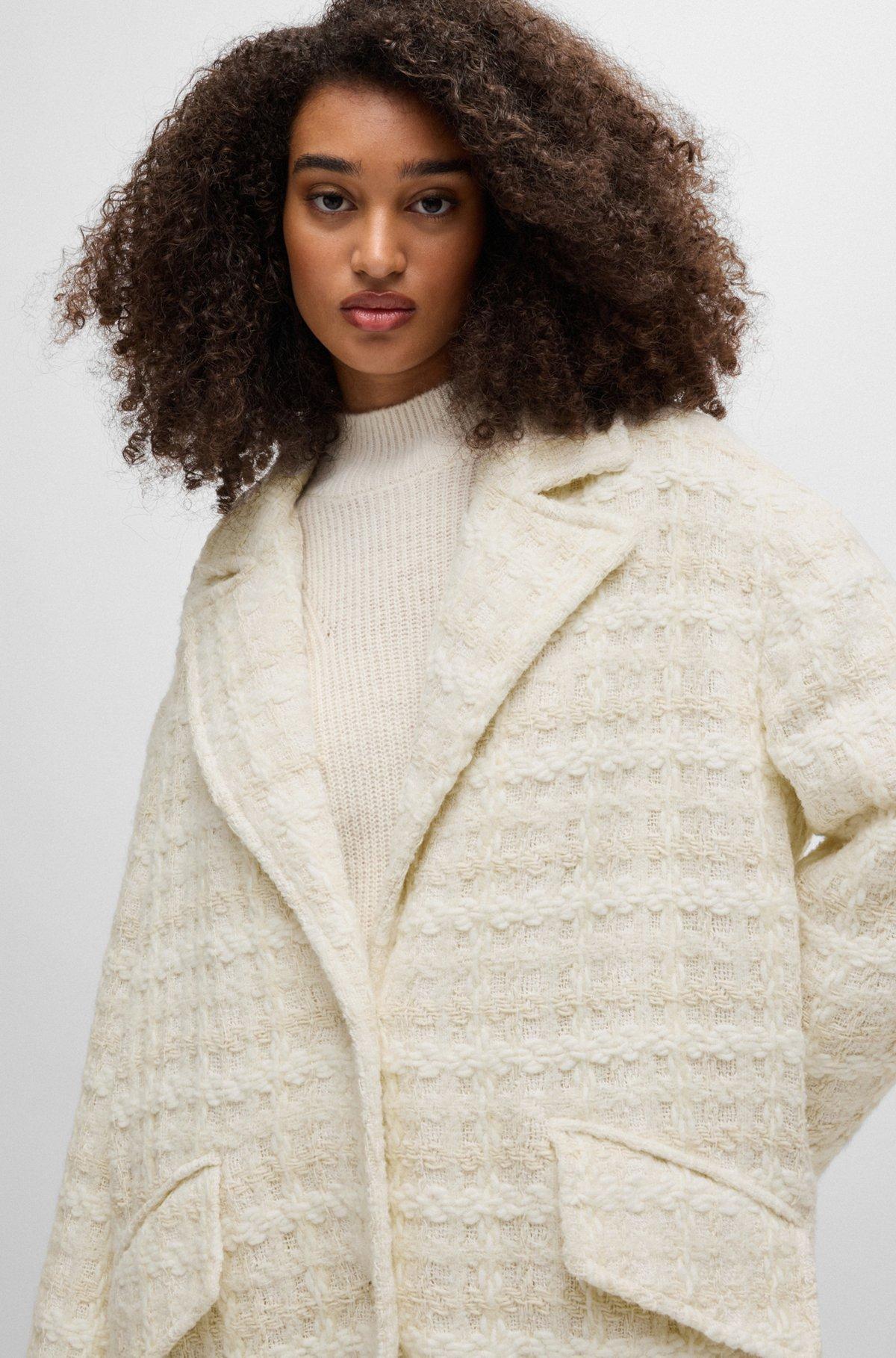 Relaxed-fit single-breasted tweed coat Product Image