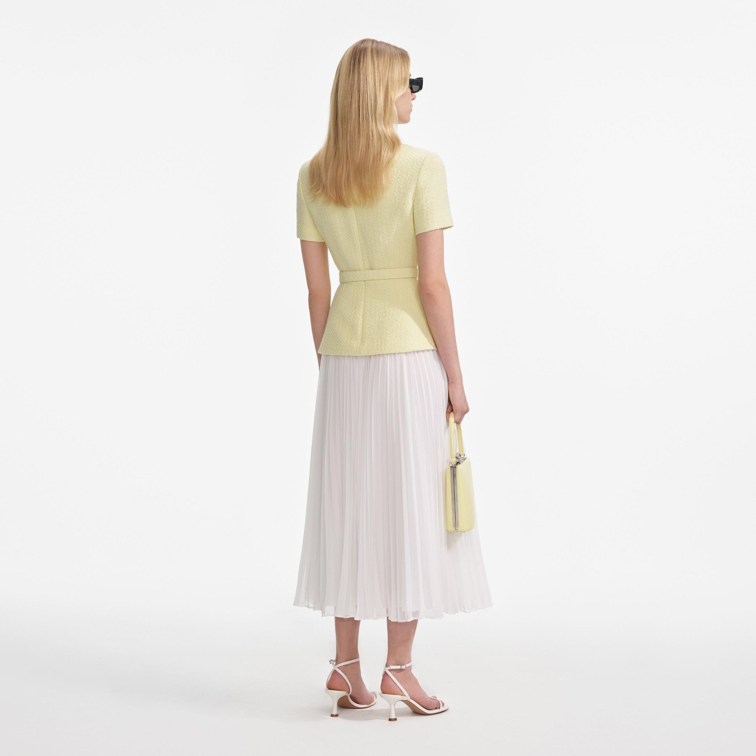 Yellow Boucle Midi Dress Product Image