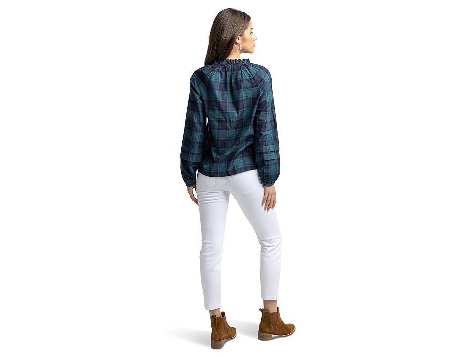 Southern Tide Aubree Plaid Top (Georgian Bay Green) Women's Clothing Product Image