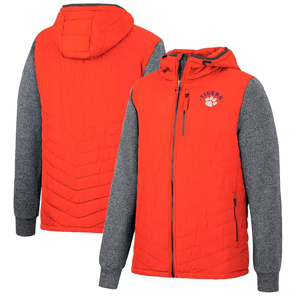 Men's Colosseum Orange/Charcoal Clemson Tigers Course Herringbone Full-Zip Hoodie, Size: XL Product Image