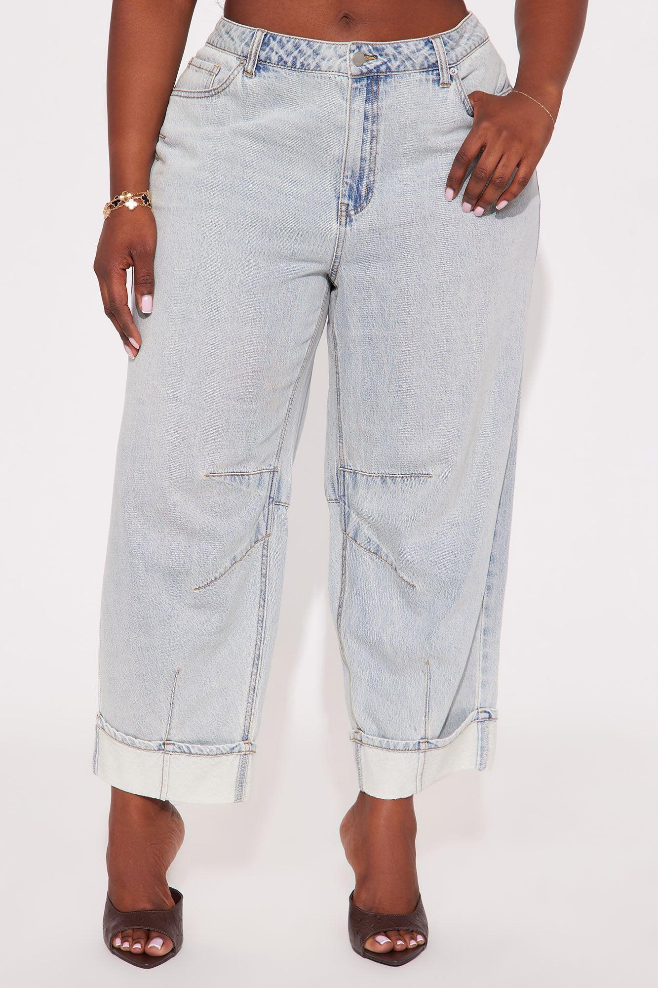 Brooklyn Barrel Leg Jeans - Light Wash Product Image