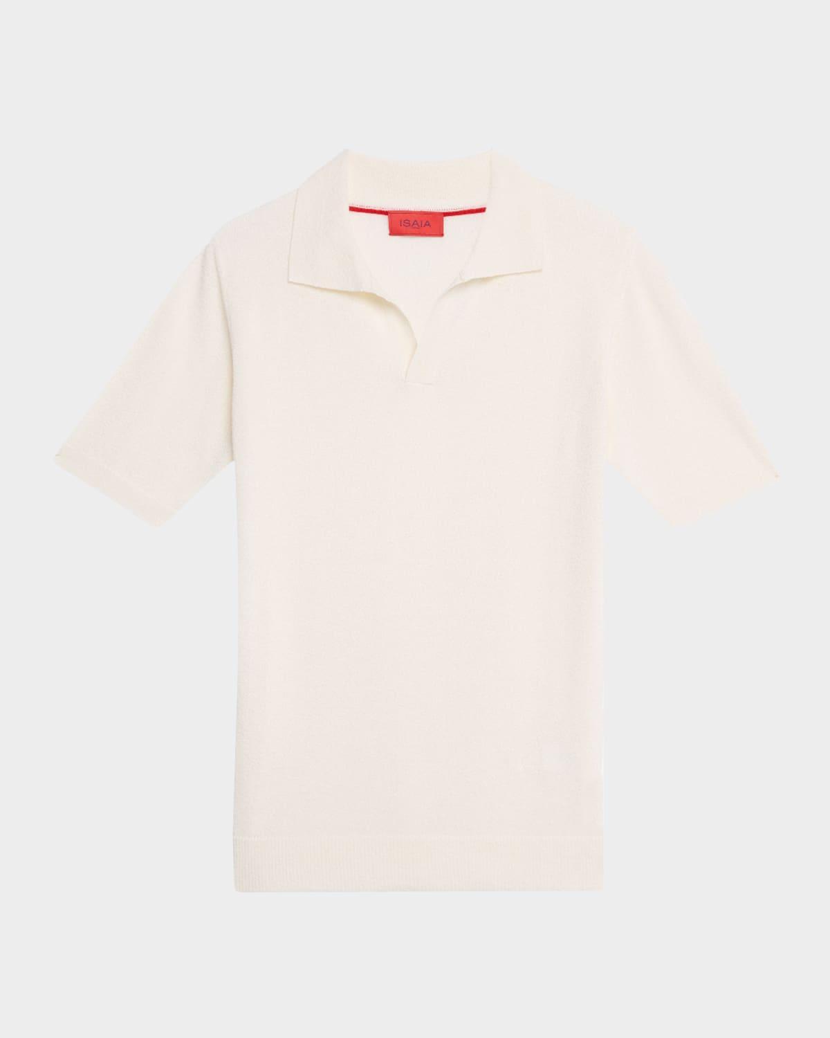 Mens Cashmere and Silk Johnny-Collar Polo Sweater Product Image