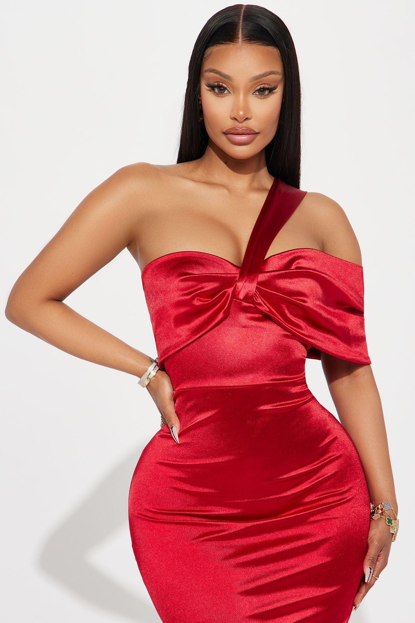 An Evening With You Satin Gown - Red Product Image