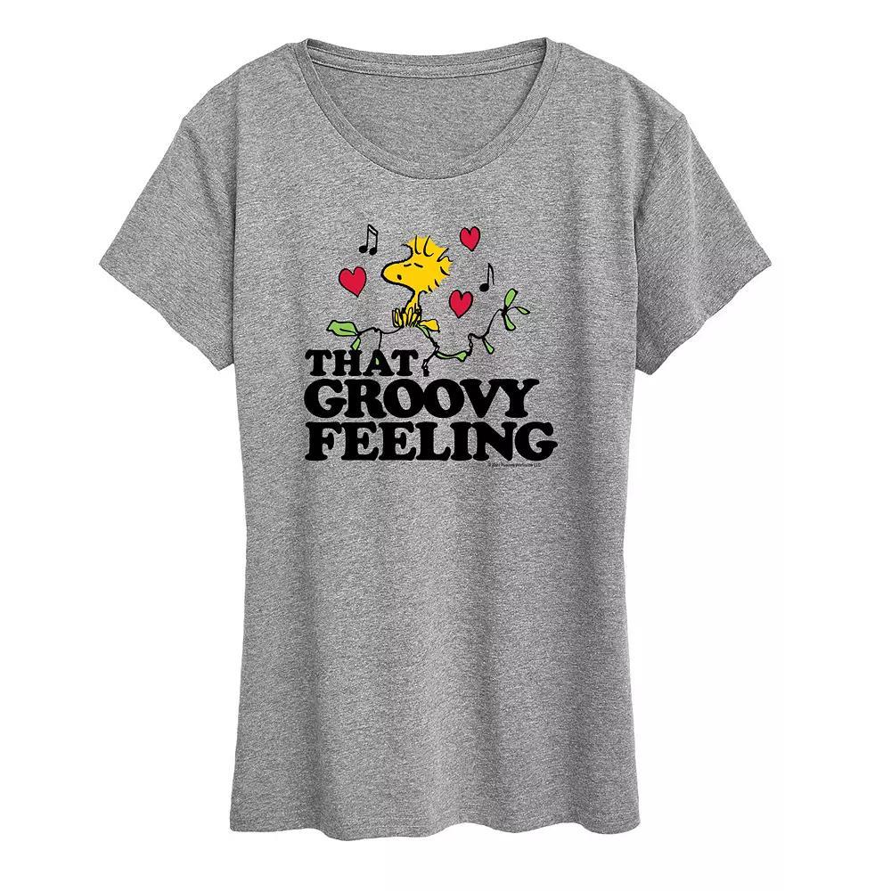Womens Peanuts Woodstock Groovy Feeling Graphic Tee Product Image