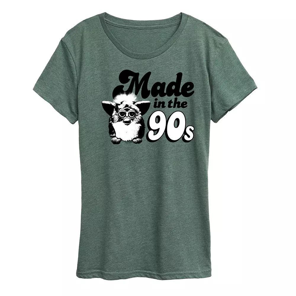 Womens Furby Made In The 90s Graphic Tee Grey Royal Blue Product Image