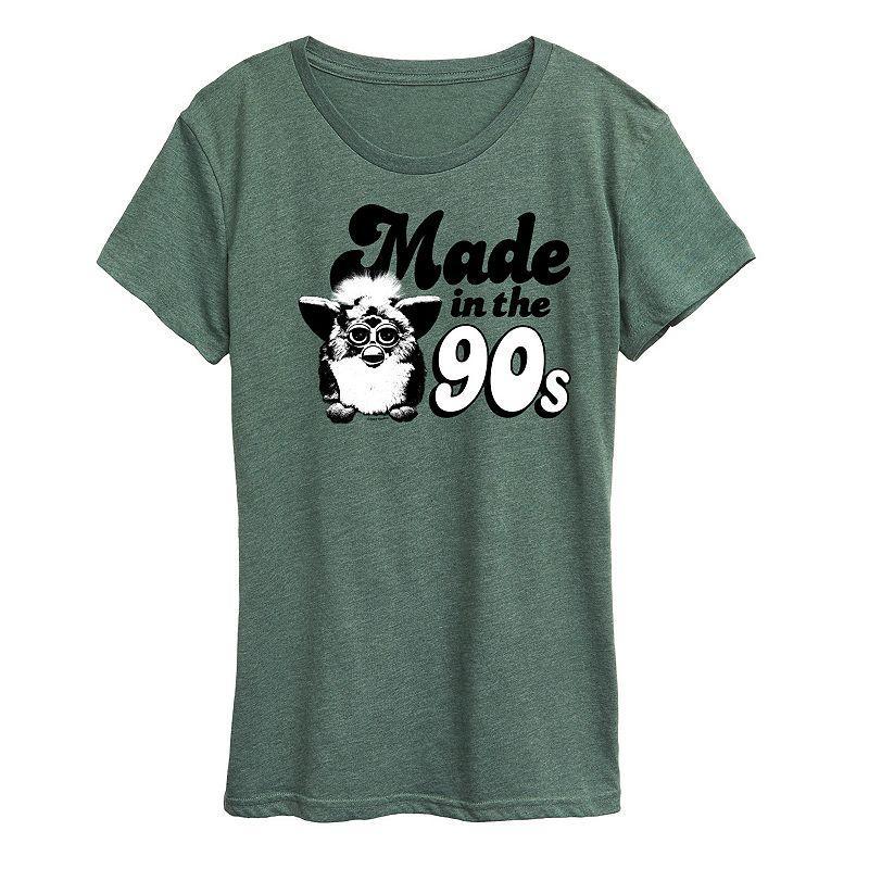 Womens Furby Made In The 90s Graphic Tee Grey Royal Blue Product Image