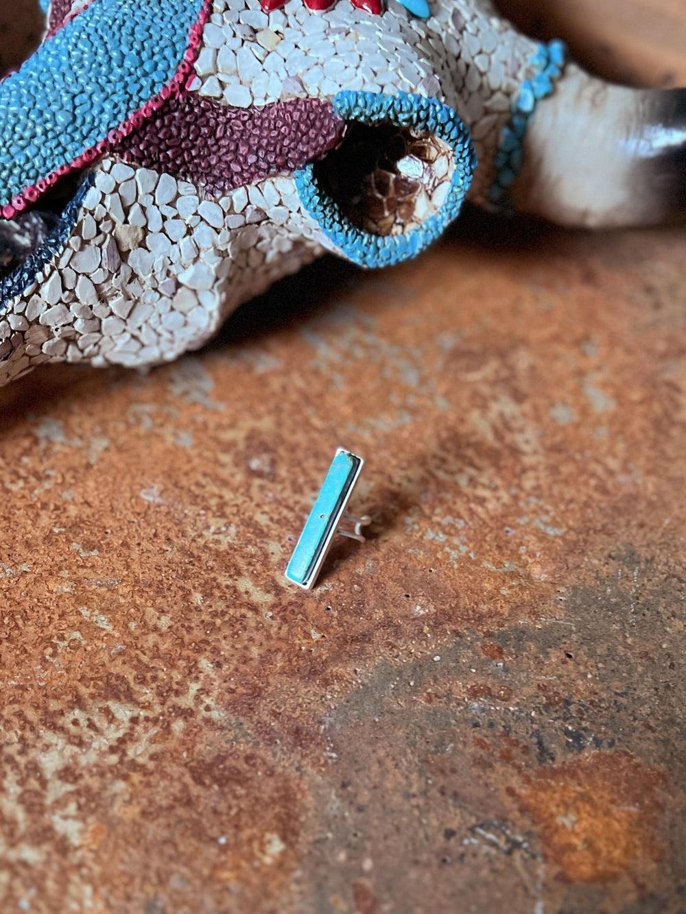 Turquoise Bar Stone Adjustable Ring Product Image