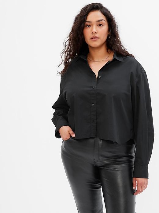 Organic Cotton Poplin Cropped Shirt Product Image