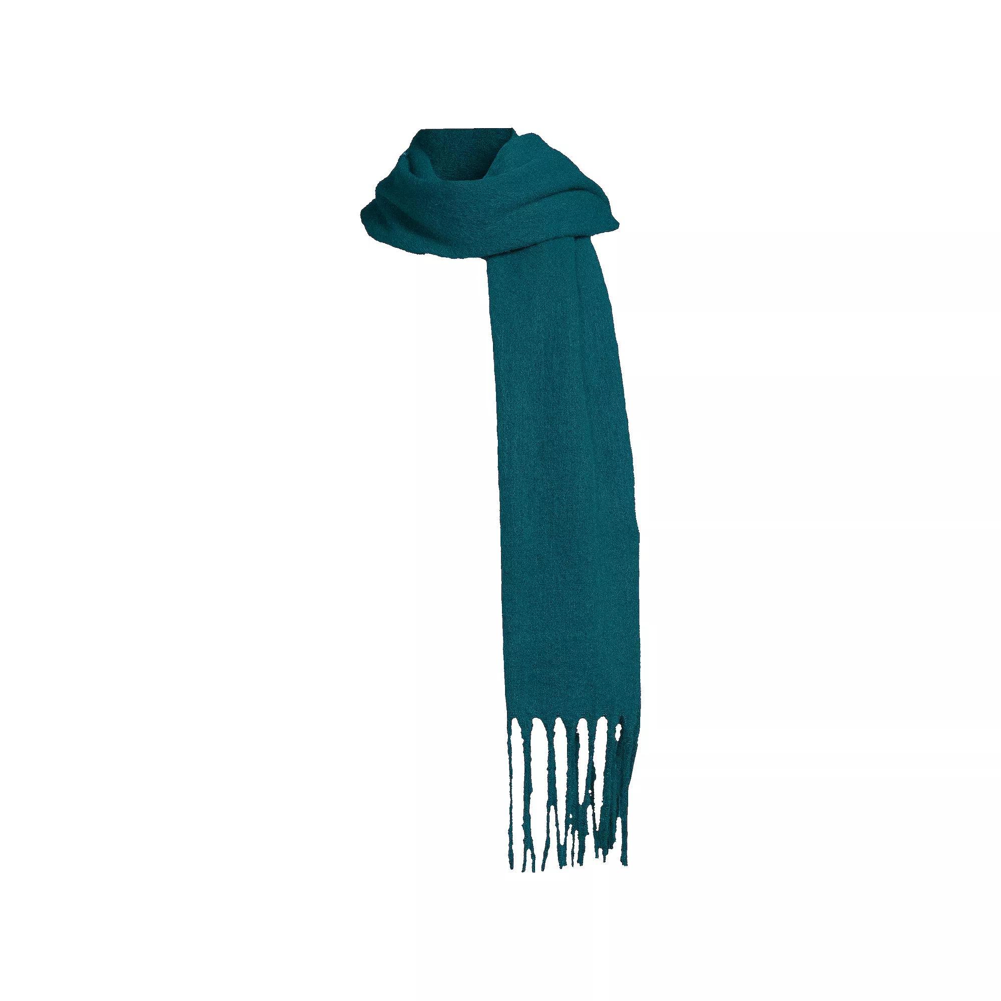 Women's Lands' End Brushed Blanket Scarf, Alabaster Check Product Image