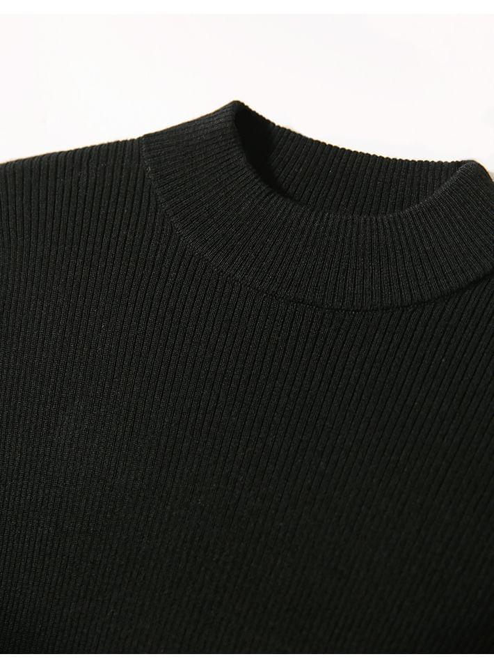 Long Sleeve Turtleneck A-Line Midi Dress Product Image