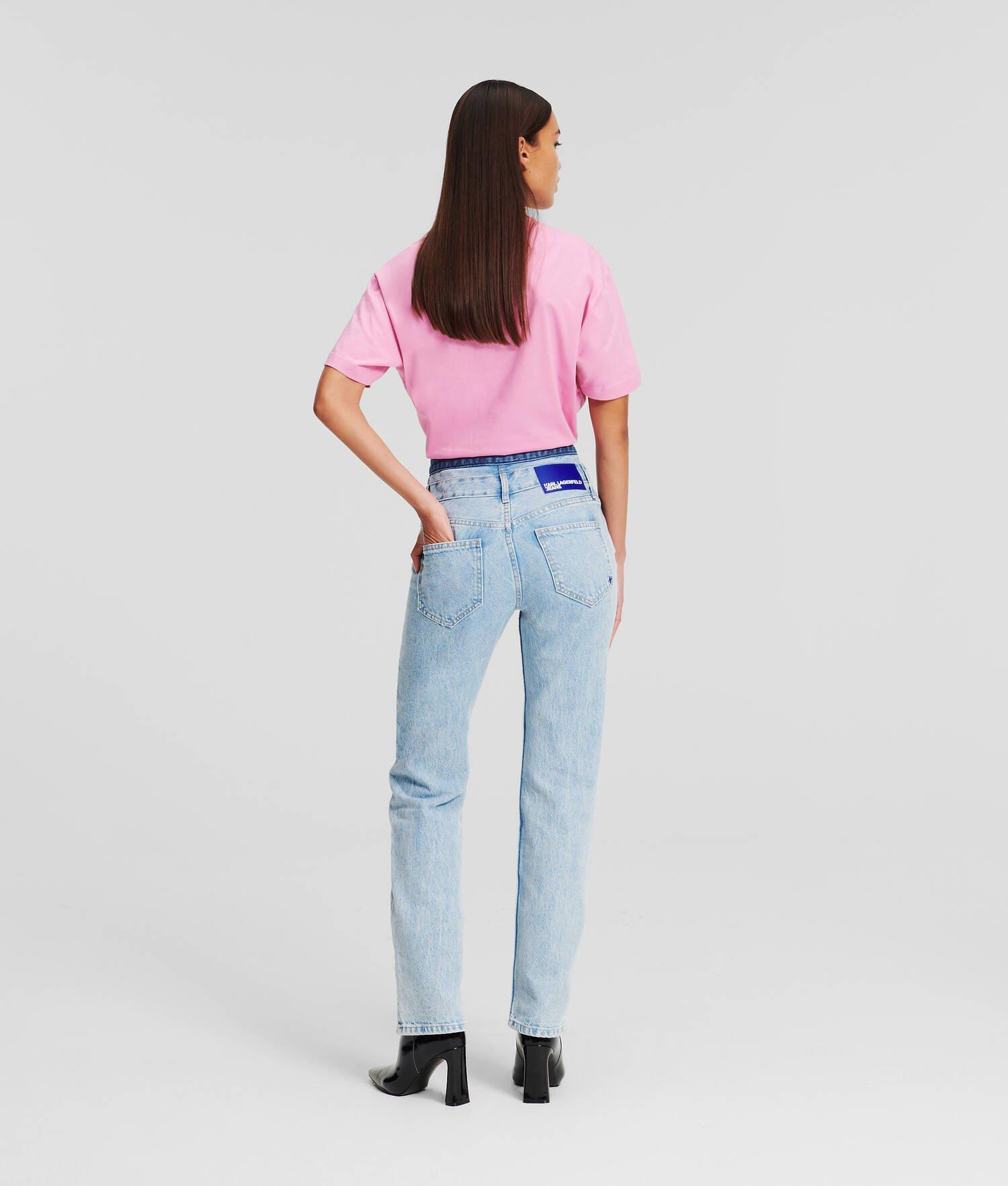 KLJ HIGH-RISE DOUBLE WAISTBAND STRAIGHT JEANS  Product Image
