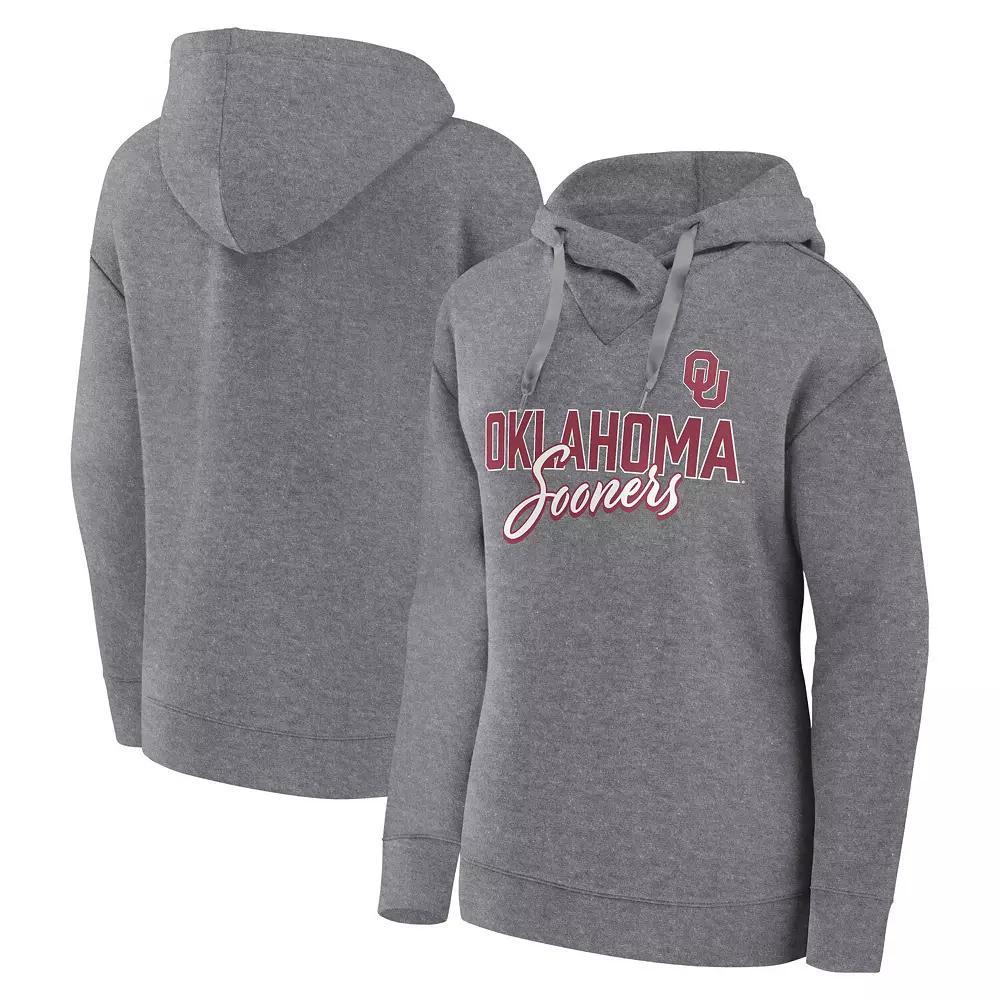 Women's Fanatics Branded Heather Gray Oklahoma Sooners Script Favorite Pullover Hoodie, Size: 3XL, Grey Product Image
