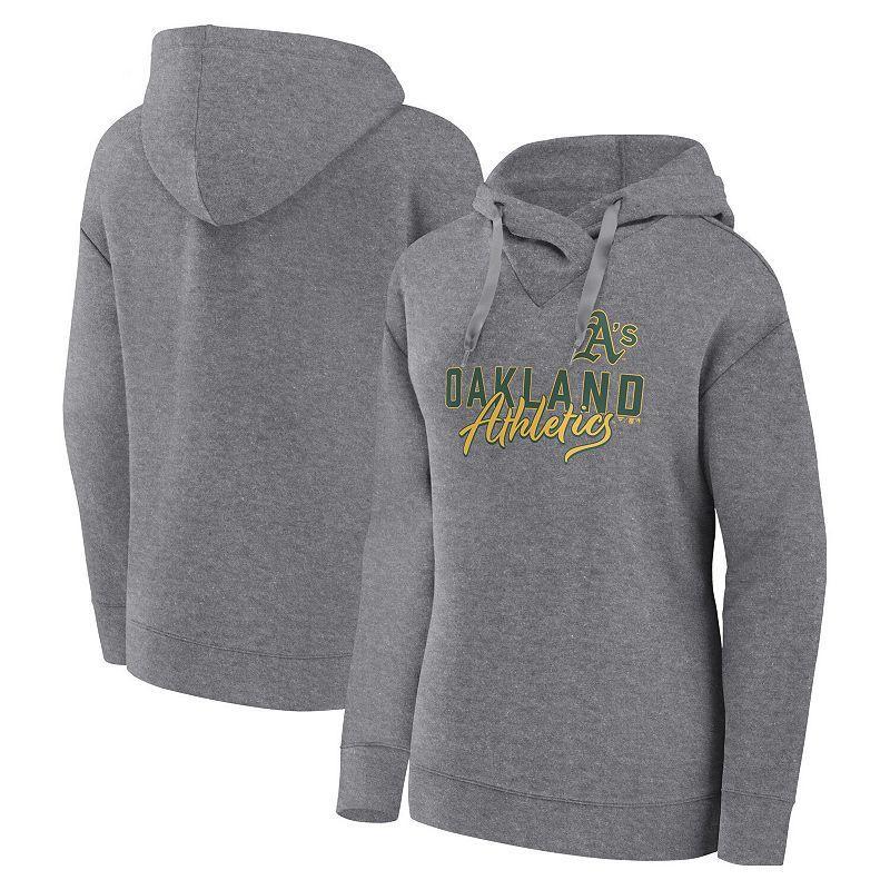 Women's Fanatics Branded Heather Gray Minnesota Twins Script Favorite Pullover Hoodie, Size: Medium, Grey Product Image