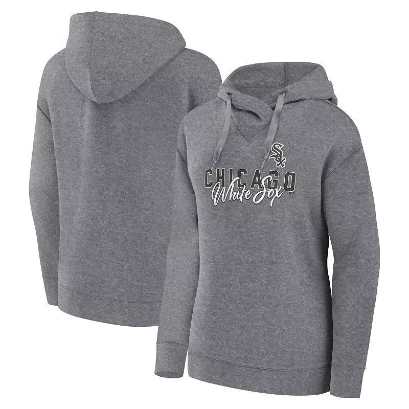 Women's Fanatics Branded Heather Gray Minnesota Twins Script Favorite Pullover Hoodie, Size: Medium, Grey Product Image