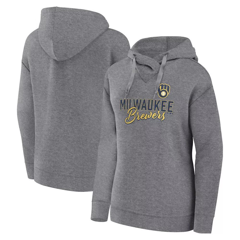 Women's Fanatics Branded Heather Gray Minnesota Twins Script Favorite Pullover Hoodie, Size: Medium, Grey Product Image