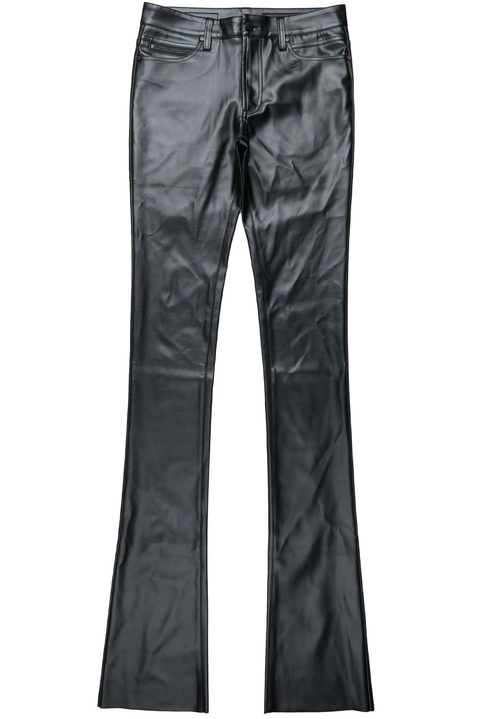 Ricky Black Super Stacked Faux Leather Pant Male Product Image