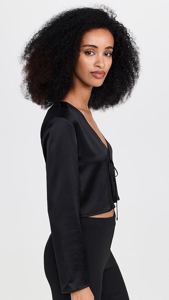 Leset Barb Long Sleeve Tie Top | Shopbop Product Image