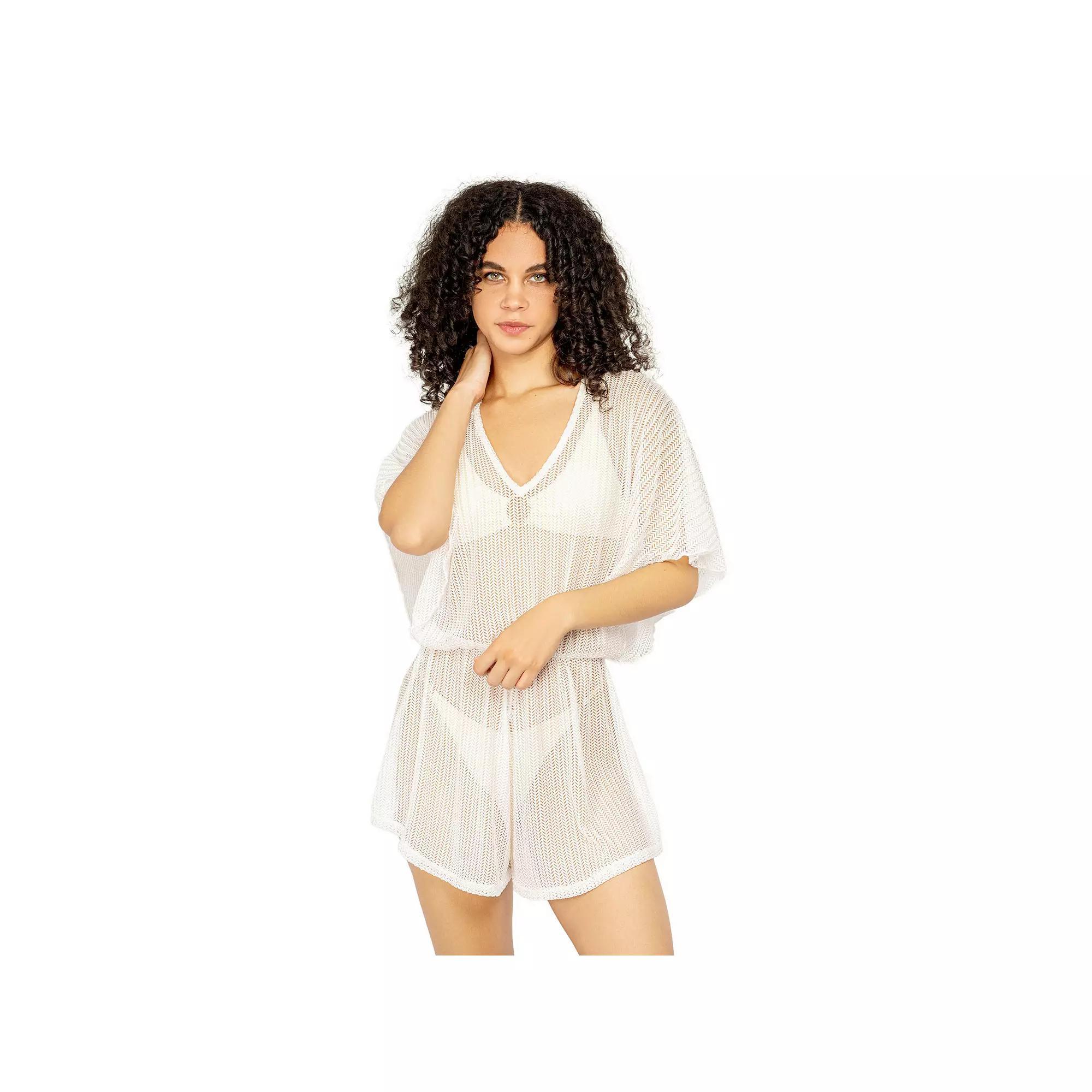 Womens Jordan Taylor Textured Swim Cover-Up Tunic Product Image