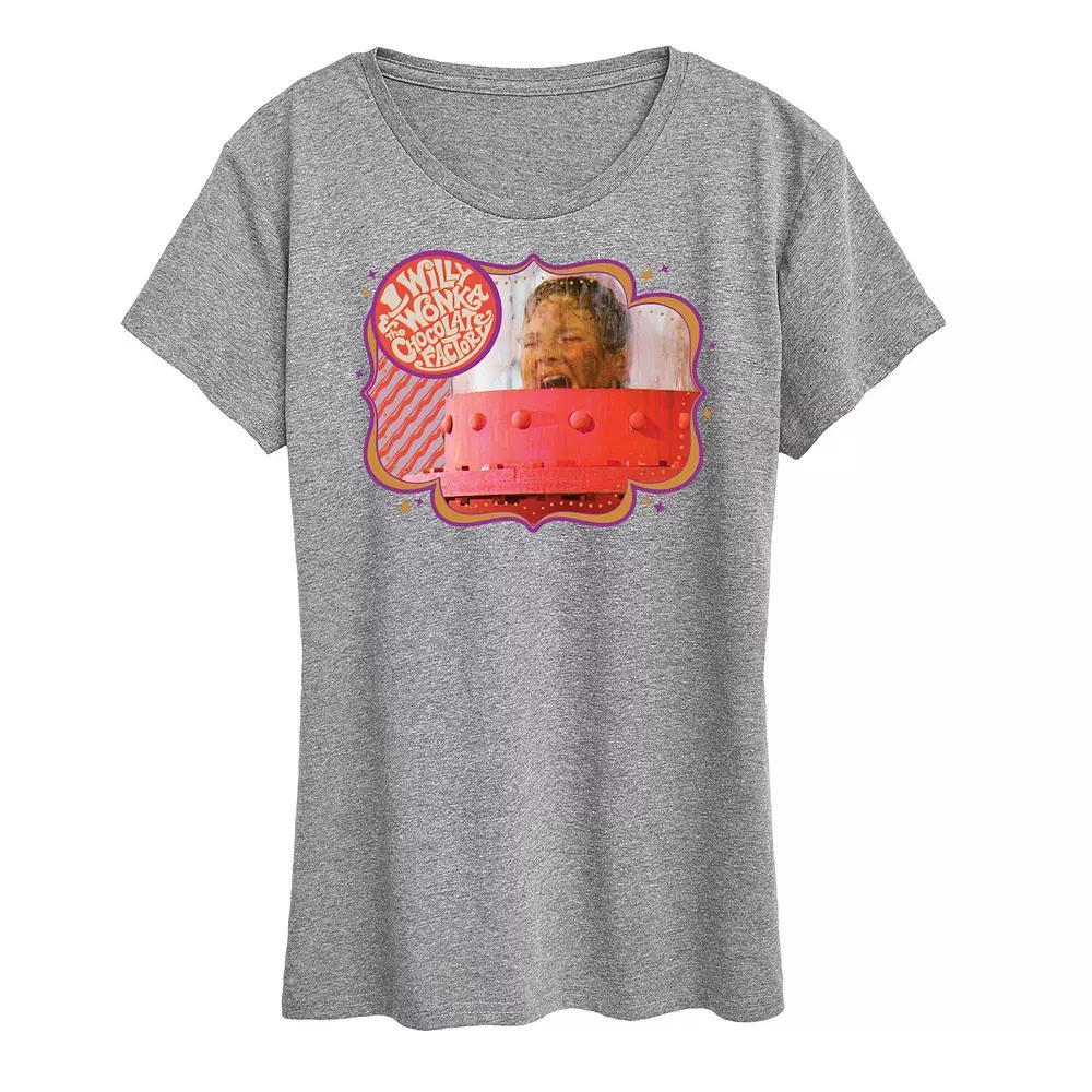Womens Willy Wonka and the Chocolate Factory Augustus Gloop Graphic Tee, Girls Grey Grey Product Image