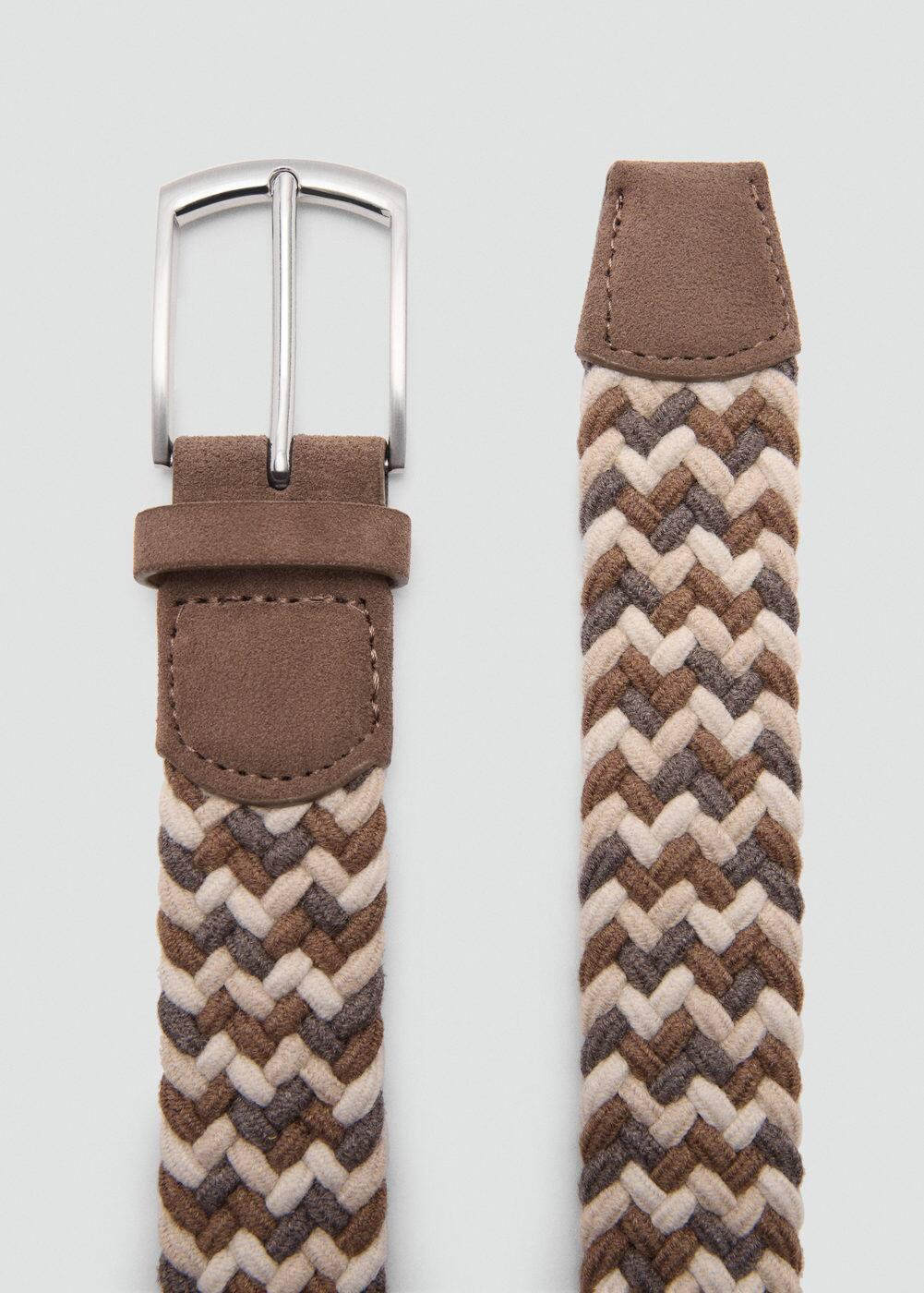 Braided elastic coloured belt - Men | MANGO USA Product Image